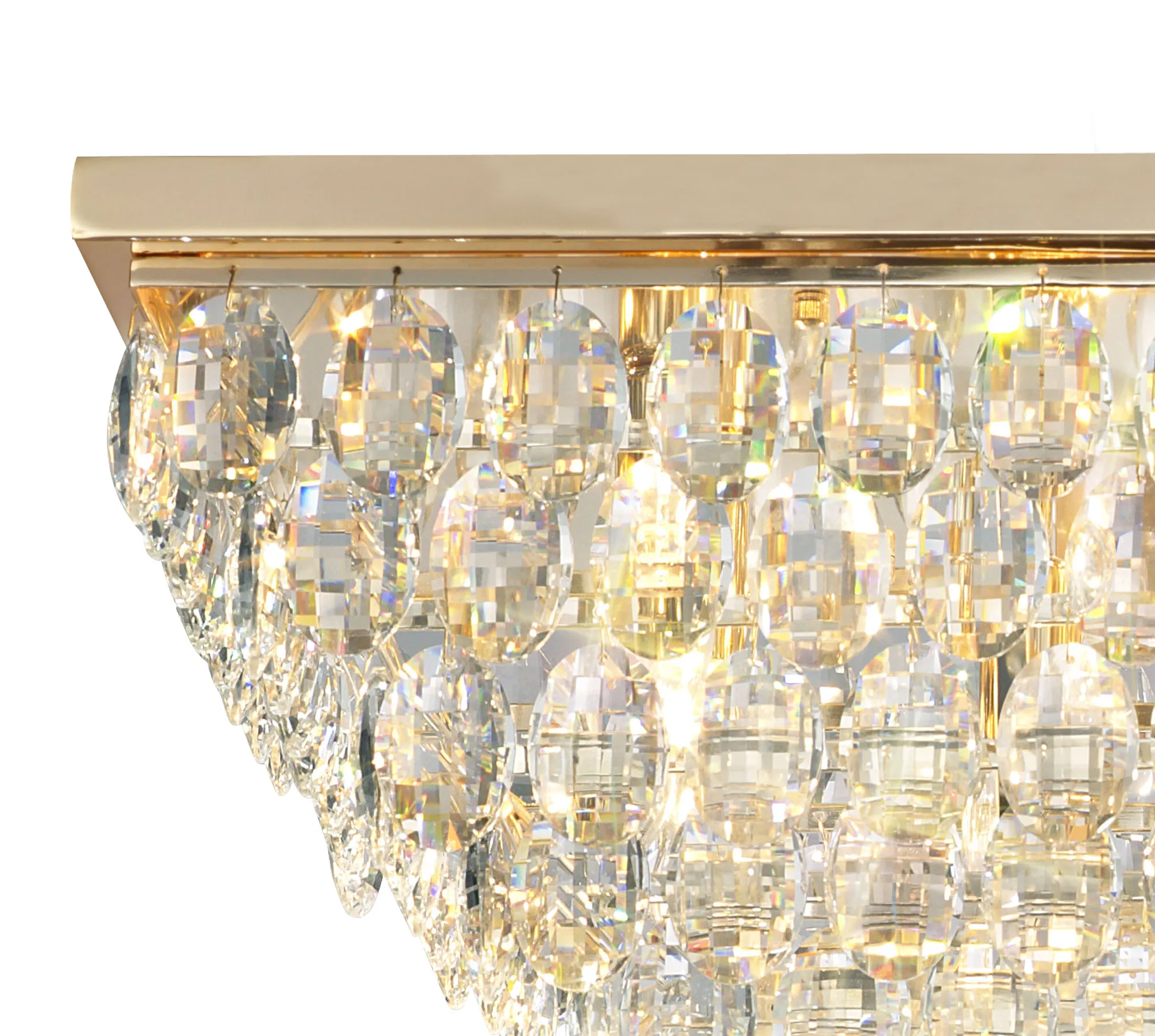 Coniston Linear Flush Ceiling 11 Light (21.8kg) French Gold IL32827  Diyas Coniston French Gold